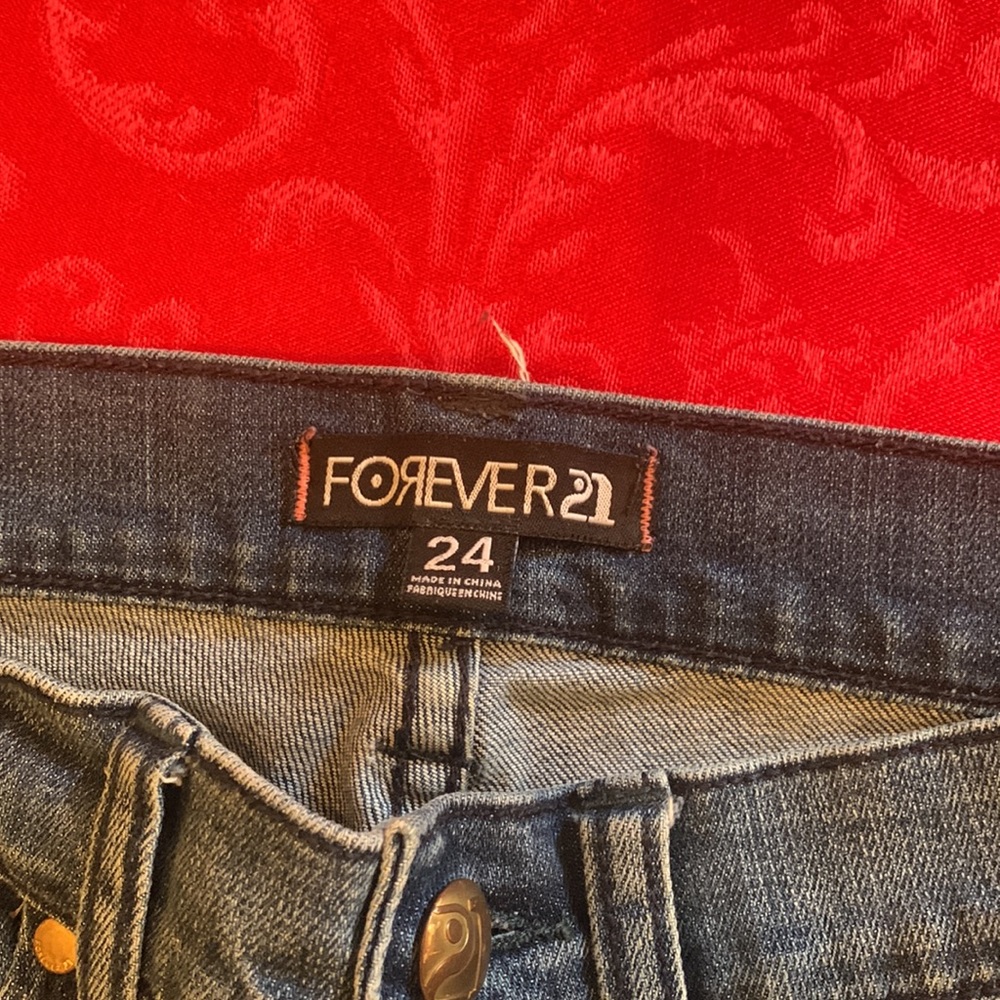 š¹Vintage Forever 21 ⢠Y2K - Zip - Skinny Jeans - Stretch - Low Rise - Picture 6 of 9